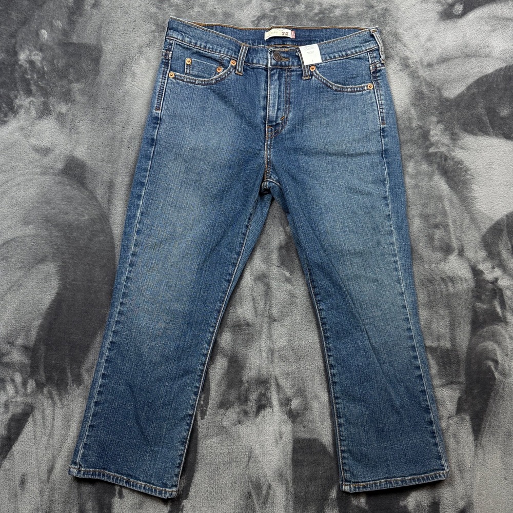 Levis 515 Capri Jeans Womens 6 Blue Stretch Denim Mid Rise Cropped Pants